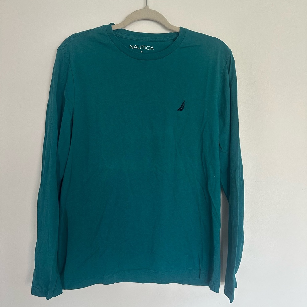 Nautica‎ Long Sleeve Logo Tee, Medium, EUC